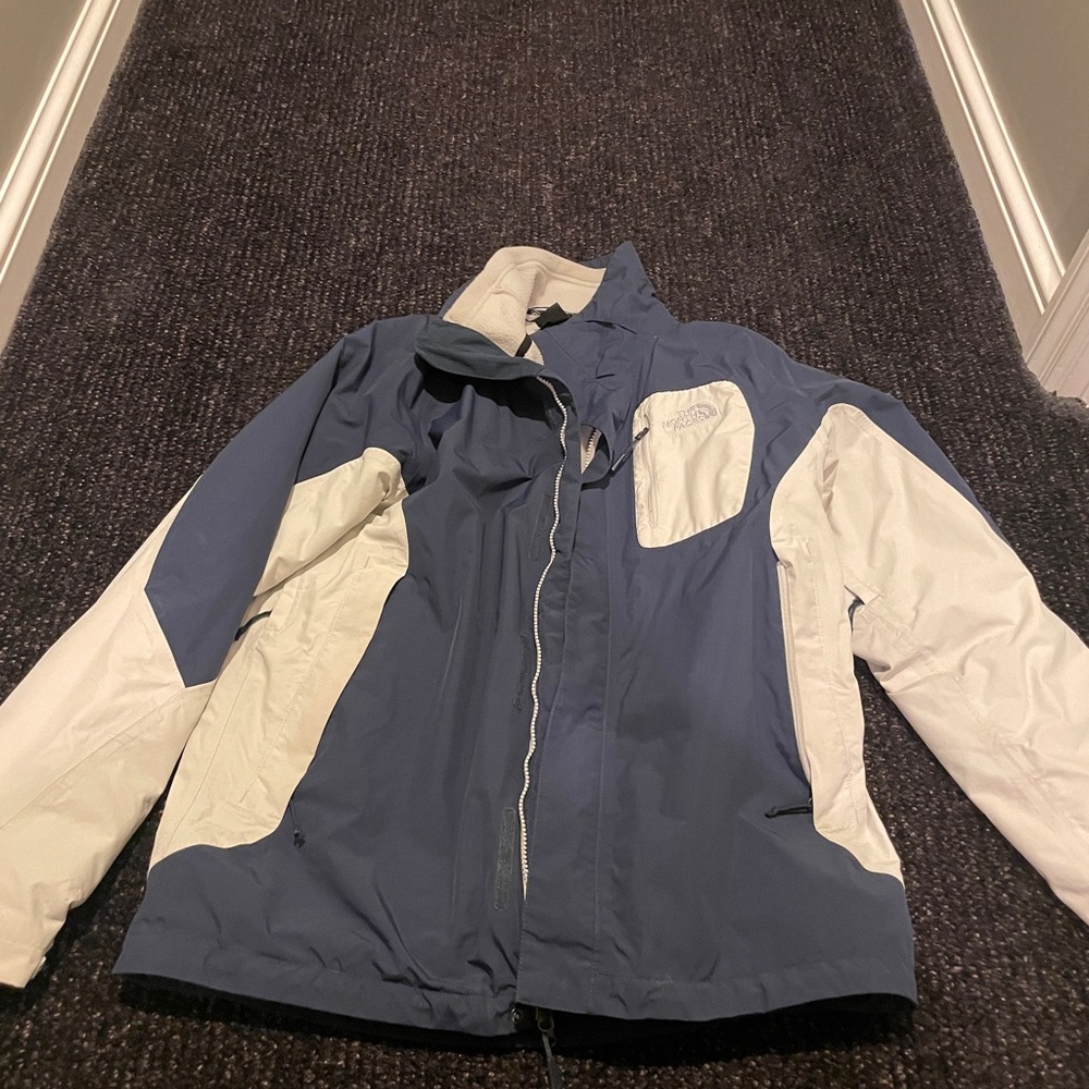 The North Face Blue and White Jacket